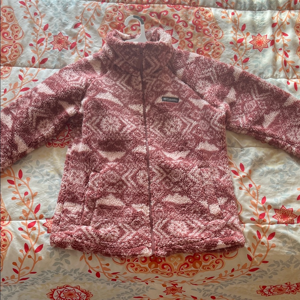 Columbia Women's Patterned Puffer Jacket - Pink and White